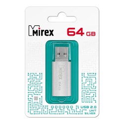 Флэш-диск Mirex UNIT SILVER 64GB ecopack 13600-FMUUSI64