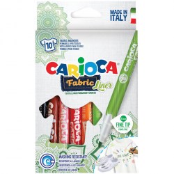 Фломастеры 10цв. 42909 Carioca "Fabric Liner" 262626