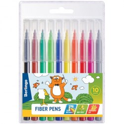 Фломастеры 10цв. Berlingo WP00610 "Жил-был кот" смываемые 231622