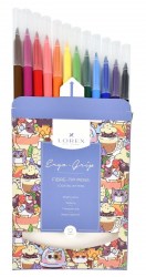 Фломастеры 12цв. Lorex LXFPEG12-CK "Ergo-grip cocktail kittens" с трехгранным захватом 209838