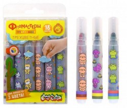 Фломастеры 18цв. ФТГРКМ06 "Каляка-Маляка" трехцветные, утолщенные, трехгран.корпус 240040