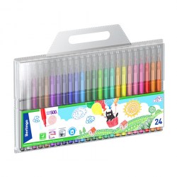 Фломастеры 24цв. Berlingo WP00624 "Жил-был кот" смываемые 231625