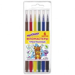 Фломастеры  6цв. Юнландия 151424 "Зоопар" трехгранные