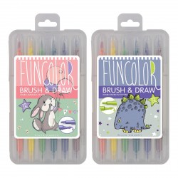 Фломастеры-кисточки 12цв. 32-0047 "FunColor" двухсторонние в пластиковом пенале /Bruno Visconti/