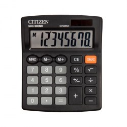 Калькулятор  CITIZEN SDC-805NR 8 разр, двойное пит, 105*120*21мм, черный 268476