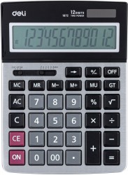 Калькулятор  Deli E1672 серебристый, 12 разр 1678768