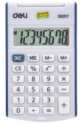 Калькулятор  Deli E39217/BLUE синий, 8 разрядов карманный 63*105*15мм 1189192