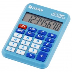 Калькулятор  Eleven LC-110NR-BL 8 разрядов, питание от батарейки, 58*88*11мм, голубой 339227
