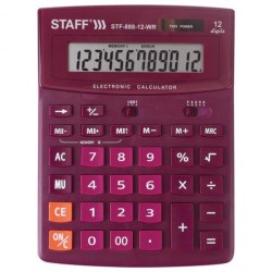 Калькулятор  STAFF STF-888-12-WR 2 разр, бордовый 250454