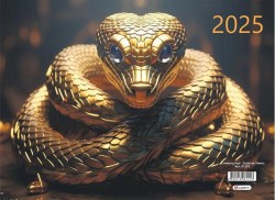 Календарь настенный на 2025г. Lamark 81218 "Символ года - Золотая Змея" квартальный 3-х блочный