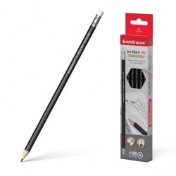 Карандаш ч/г  ErichKrause 45605 "Jet Black 101" НВ шестигранный с ластиком