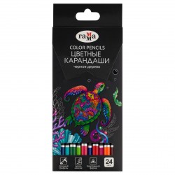 Карандаши 24цв. Гамма 112025 "Классические" черное дерево, трехгран. 389253