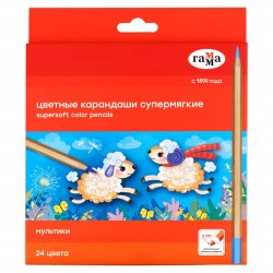 Карандаши 24цв. Гамма 80220218 "Мультики" супермягкие, увелич. диаметр грифеля 4,0мм 347001