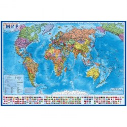 Карта Мира.Политическая 1:55М, 590*400мм интерактивная, капсульная ламинация КН043