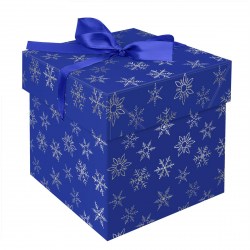 Коробка подарочная MESHU MS_54186 "Snowflakes" 15х15х15мм сборная, с лентой 359479
