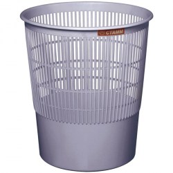 Корзина д/бумаг КР02 сетчатая серая 18л. /Стамм/