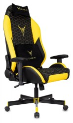 Кресло Бюрократ игровое Knight Neon черный/желтый соты эко.кожа с подголов. крестов. металл 1717267