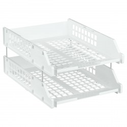 Лоток горизонтальный 2-х ярусный ЛТГ-31717 белый "Strong" /Стамм/ 370903