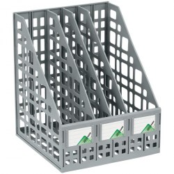 Лоток вертикальный ЛТВ-63721/ЛТ82 серый 4 отделения сборный 250мм /Стамм/