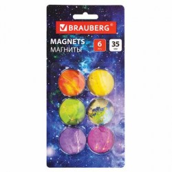 Магниты 3,5см Вrauberg 272517 /6шт/ стеклянные, ассорти