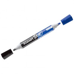 Маркер для доски 1958 1-3мм двухсторонний черный/синий /Luxor/ 299575
