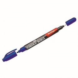 Маркер двухсторонний 0,5мм/1,0мммм Berlingo BMd_07102 перм. синий 219761