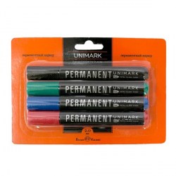 Маркеры 4цв. перманентные Bruno Visconti 22-0016 "UniMark" 