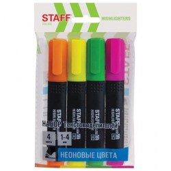 Маркеры 4цв. текстовые Staff 151501 "Stick neon" 1-4мм
