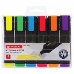 Маркеры 6цв. текстовые Brauberg 151690 "Original" 1-5мм