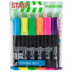 Маркеры 6цв. текстовые Staff 152534 "Stick neon" 1-4мм 241044