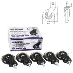 Набор колес Brabix 532524 (ролики) d=76мм, шток d=11мм
