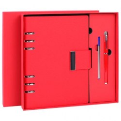 Набор подарочный Brauberg 116857 "Lux" А5 красный (ежедневник+ручка+стержень)