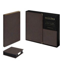 Набор подарочный Феникс 70560 "Шеврет" коричневый, ежедневник + подставка с блоком