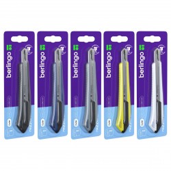 Нож канц.  9мм Berlingo BM4127 "Razzor 200" push-lock, ассорти 330380