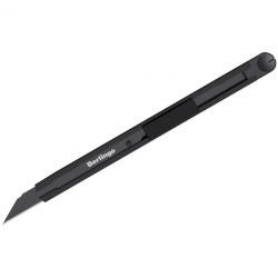 Нож канц.  9мм Berlingo BM4129 "Double black", auto-lock, металлический корпус 316195