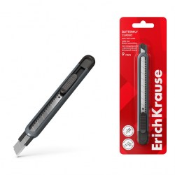 Нож канц.  9мм ErichKrause 62033 "Butterfly Classic" Autolock, серый