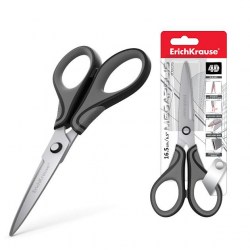 Ножницы 16,5см ErichKrause 48160 "Megapolis" серо-черный 