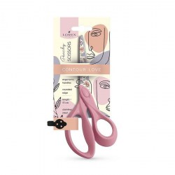 Ножницы 17см Lorex LXSCPC17-CL "Peachy contour love" c эргоном-ми ручками, розовые 208822