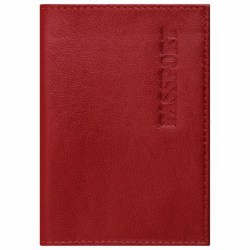 Обложка BRAUBERG 237178 "Passport" для паспорта, натур. кожа галант, красная