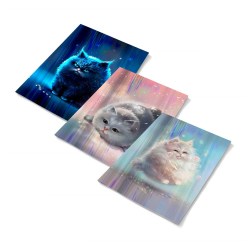 Обложки 213*346мм Феникс 66042 "Пухлые коты" 70мкм /3шт/ с голографическим рисунком