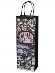 Пакет подарочный Феникс Презент 83504 "Мужские правила" 12,7*36*8,3см