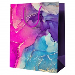 Пакет подарочный MESHU MS_52109 "Мраморный стиль. Лиловый" 18*23*10см 354750