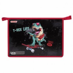 Папка д/тетрадей Пифагор 271439 "T-Rex Life" А4 1 отделение, на молнии