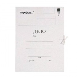 Папка на завязках ДЕЛО 400г/м2 RP9140W картон белый немелов /inФормат/ 053738