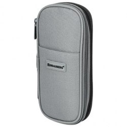 Пенал Brauberg 271561 "Charcoal gray" 1 отделение, 220*100*30мм, расширяющийся