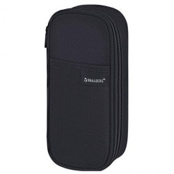 Пенал Brauberg 273577 "Total black" 1 отделение, 220*100*60мм, 1 откидная планка