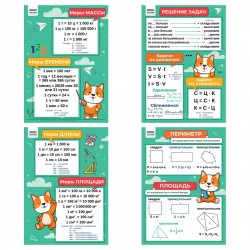 Плакат обучающий ТРИ СОВЫ 61357 "1-4 класс. Математика" А4 ассорти 369824