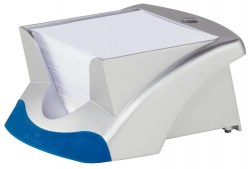 Подставка 7714-23 с бумажным блоком 9*9см серебристо-синяя /Durable/ 824992