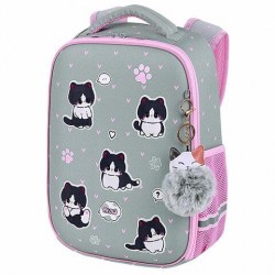 Ранец Brauberg 272030 "Cat patches" 1 отделение, с брелоком, 36*26*13см