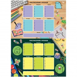 Расписание уроков БиДжи 367883 А3 "Пиши-стирай. Все успеть"